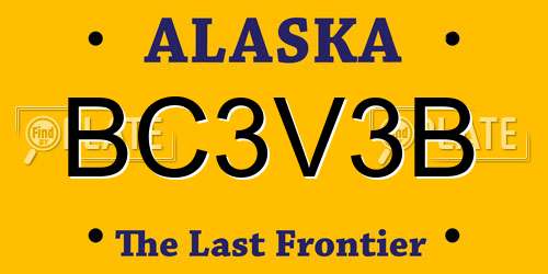 BC3V3B Alaska License Plate
