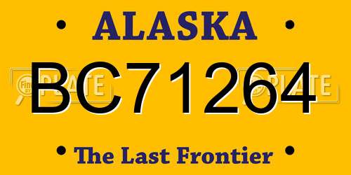 BC71264 Alaska License Plate