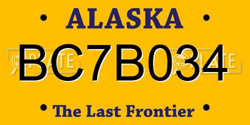BC7B034 Alaska License Plate