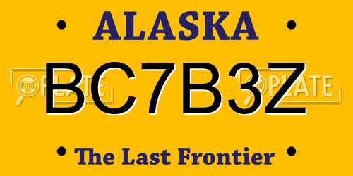 BC7B3Z Alaska License Plate