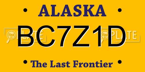 BC7Z1D Alaska License Plate
