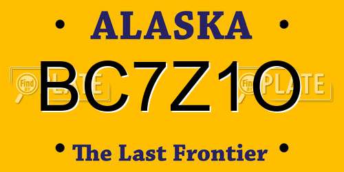 BC7Z1O Alaska License Plate