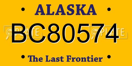 BC80574 Alaska License Plate