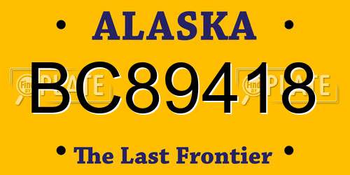 BC89418 Alaska License Plate