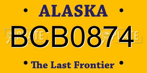 BCB0874 Alaska License Plate