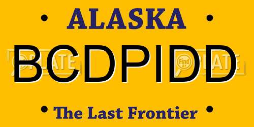 BCDPIDD Alaska License Plate