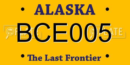 BCE005 Alaska License Plate