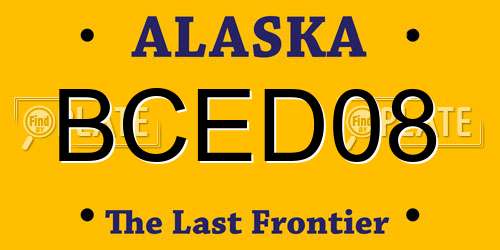 BCED08 Alaska License Plate