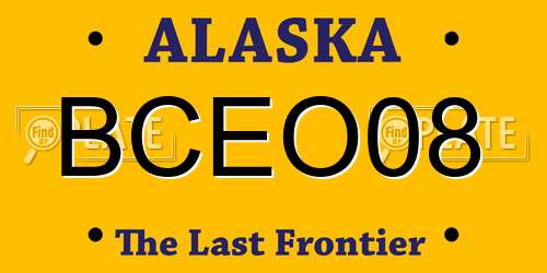 BCEO08 Alaska License Plate