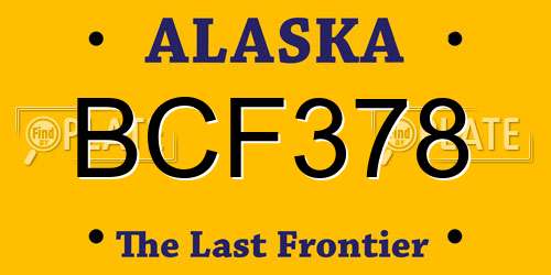 BCF378 Alaska License Plate