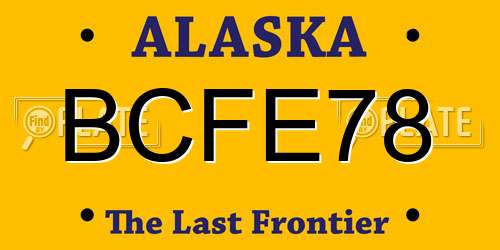 BCFE78 Alaska License Plate