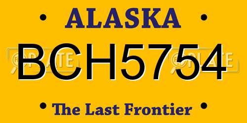 BCH5754 Alaska License Plate