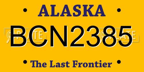 BCN2385 Alaska License Plate
