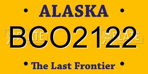 BCO2122 Alaska License Plate