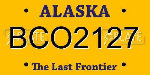 BCO2127 Alaska License Plate