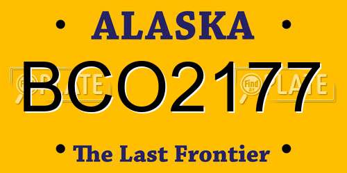 BCO2177 Alaska License Plate