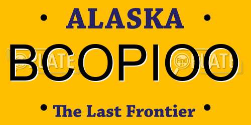 BCOPIOO Alaska License Plate
