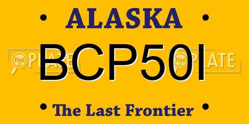 BCP50I Alaska License Plate