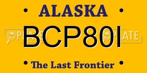 BCP80I Alaska License Plate