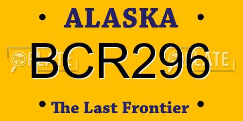 BCR296 Alaska License Plate