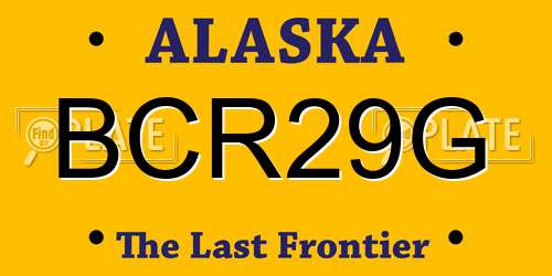 BCR29G Alaska License Plate