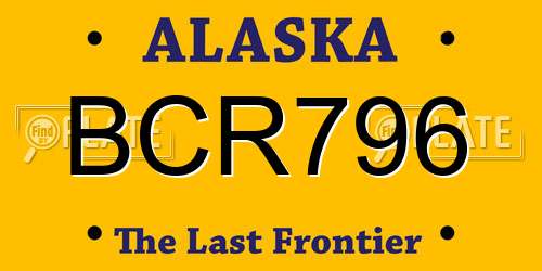 BCR796 Alaska License Plate