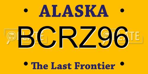 BCRZ96 Alaska License Plate
