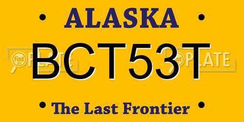 BCT53T Alaska License Plate