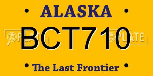 BCT710 Alaska License Plate