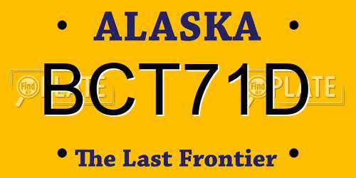 BCT71D Alaska License Plate