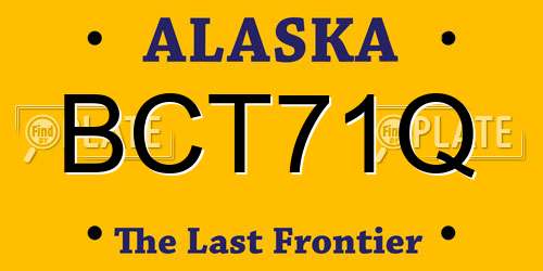 BCT71Q Alaska License Plate
