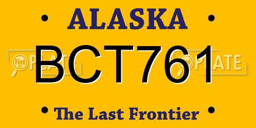 BCT761 Alaska License Plate