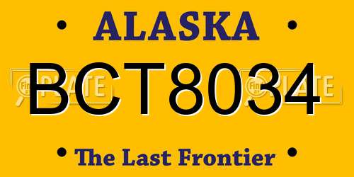 BCT8034 Alaska License Plate