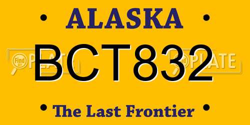 BCT832 Alaska License Plate