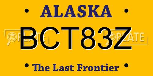 BCT83Z Alaska License Plate