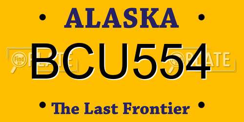 BCU554 Alaska License Plate