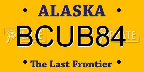BCUB84 Alaska License Plate