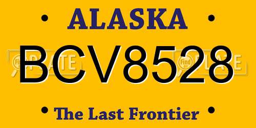 BCV8528 Alaska License Plate