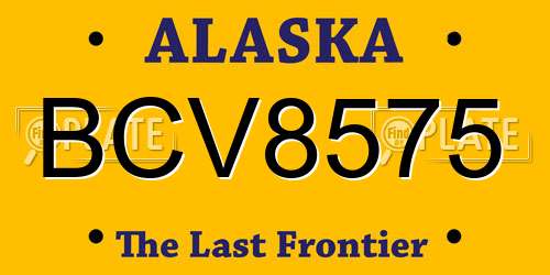 BCV8575 Alaska License Plate