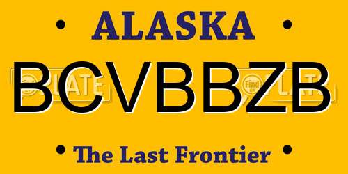 BCVBBZB Alaska License Plate