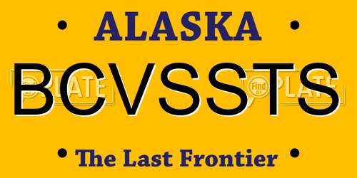 BCVSSTS Alaska License Plate