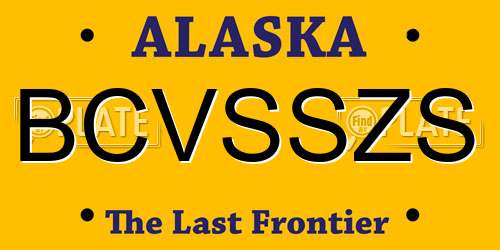 BCVSSZS Alaska License Plate