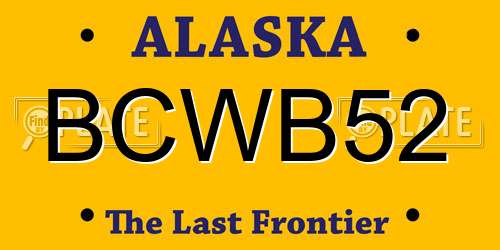 BCWB52 Alaska License Plate
