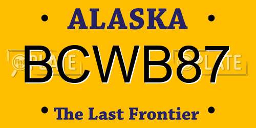 BCWB87 Alaska License Plate
