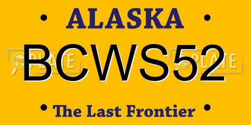 BCWS52 Alaska License Plate