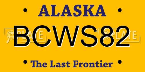 BCWS82 Alaska License Plate