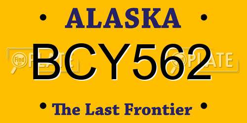 BCY562 Alaska License Plate