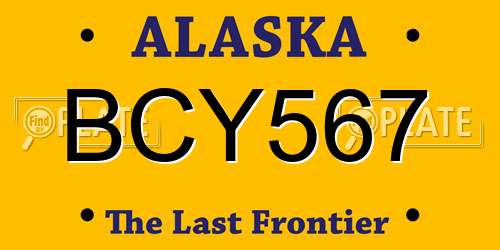 BCY567 Alaska License Plate
