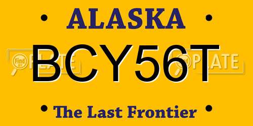 BCY56T Alaska License Plate