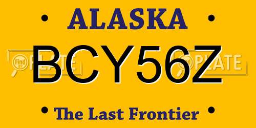 BCY56Z Alaska License Plate